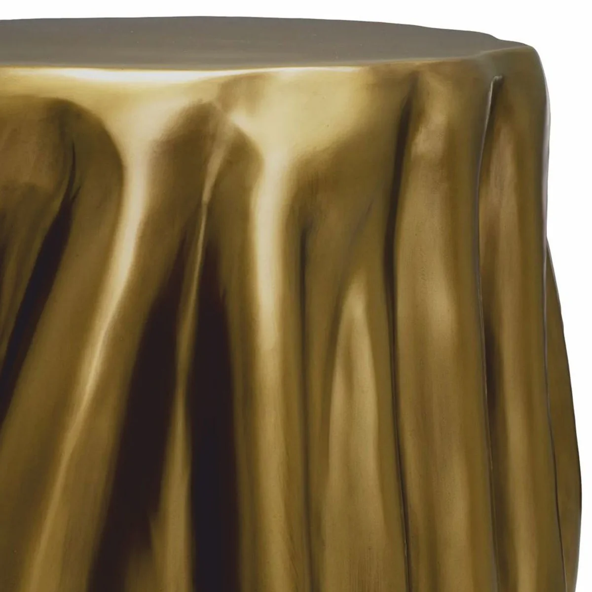 Luxus Aluminium Beistelltisch Vintage Messing 65 x 57 x H. 45,5 cm - Luxus Möbel