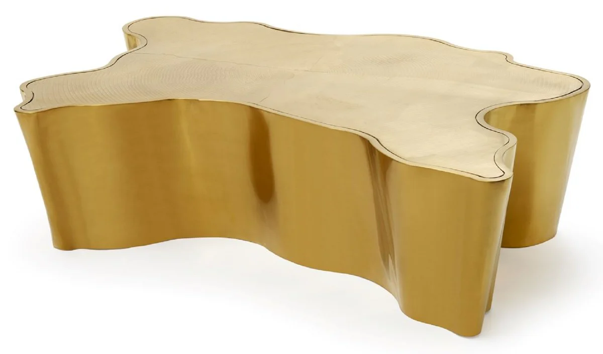 Luxus Couchtisch Gold 145 x 97 x H. 35 cm - Edelstahl Wohnzimmertisch - Luxus Wohnzimmer & Hotel Möbel