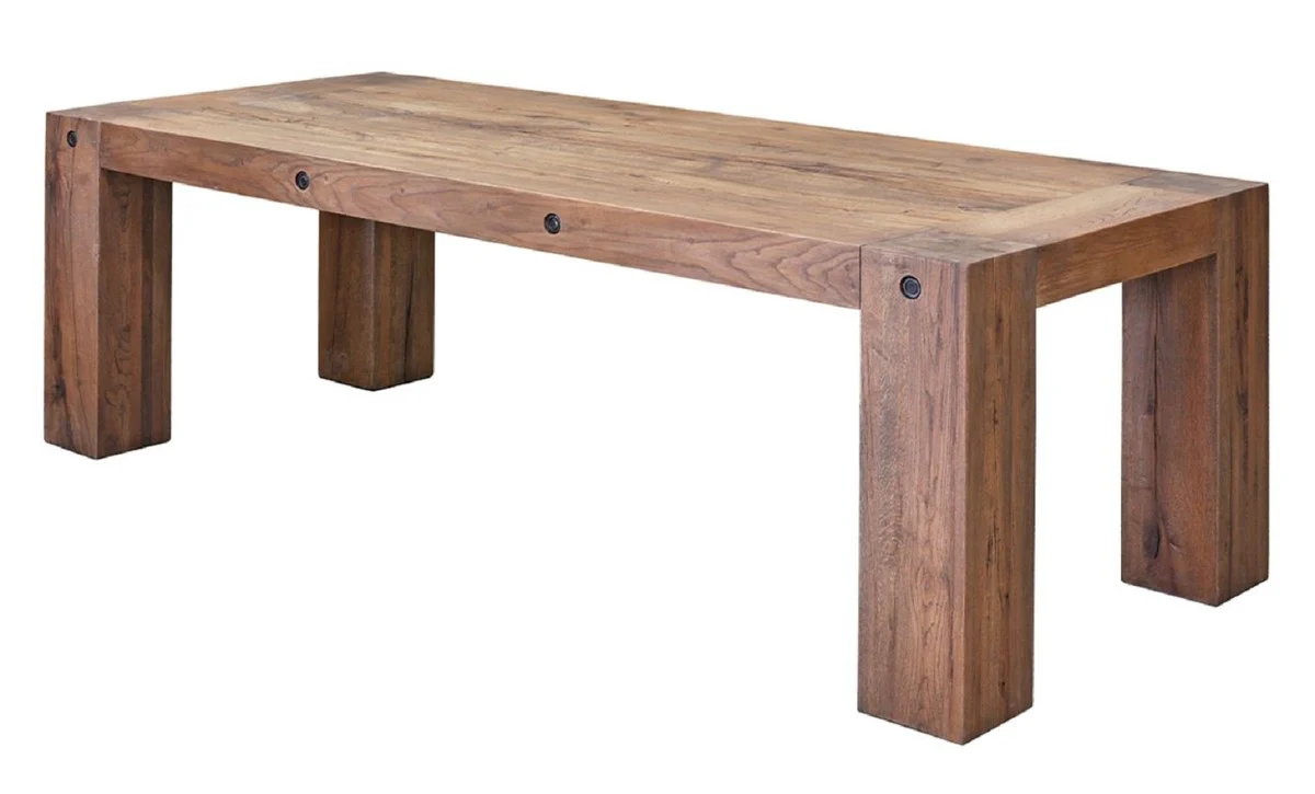 Landhausstil Massivholz Esstisch Braun - Verschiedene Größen - Esszimmer Möbel