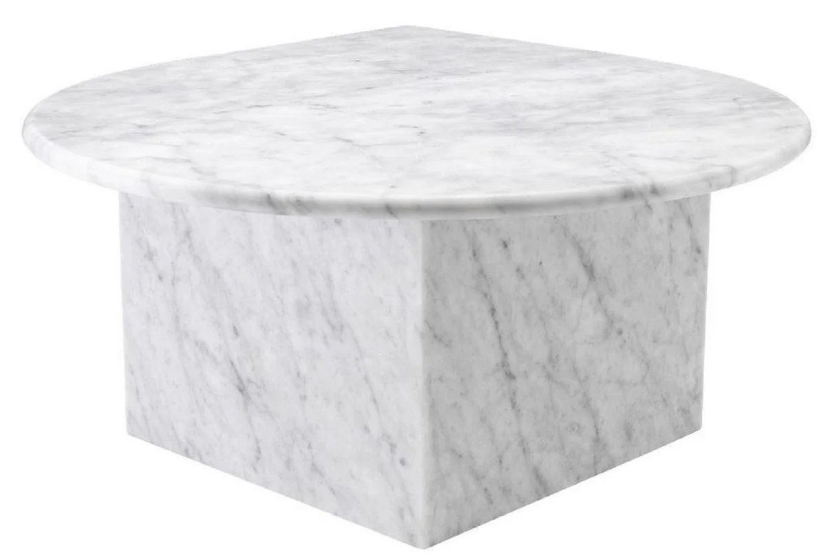 Luxus Couchtisch Set Weiß - 3 Wohnzimmertische aus hochwertigem Carrara Marmor - Luxus Möbel
