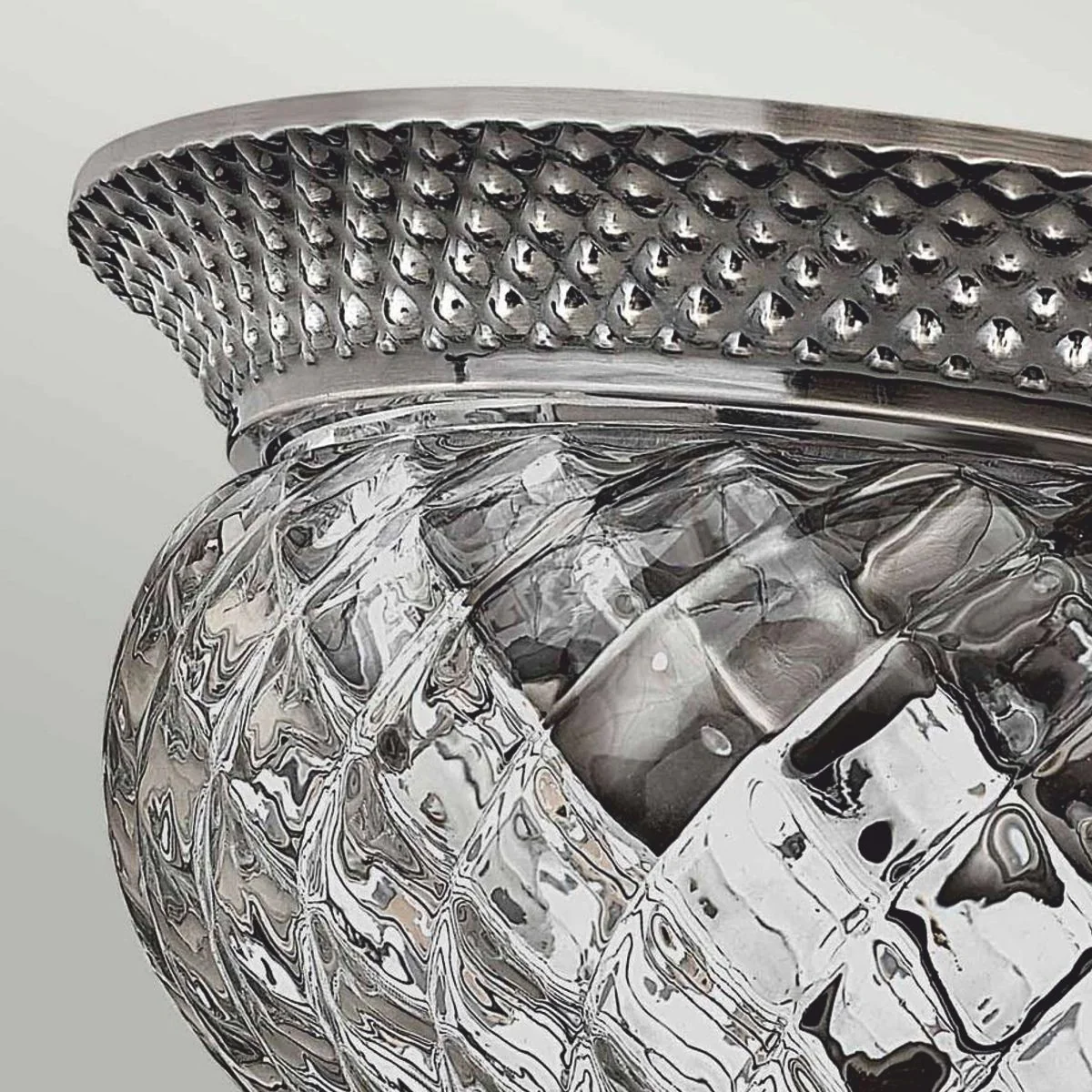 Barock Kristall Deckenleuchte Antik Silber Ø 30,5 cm