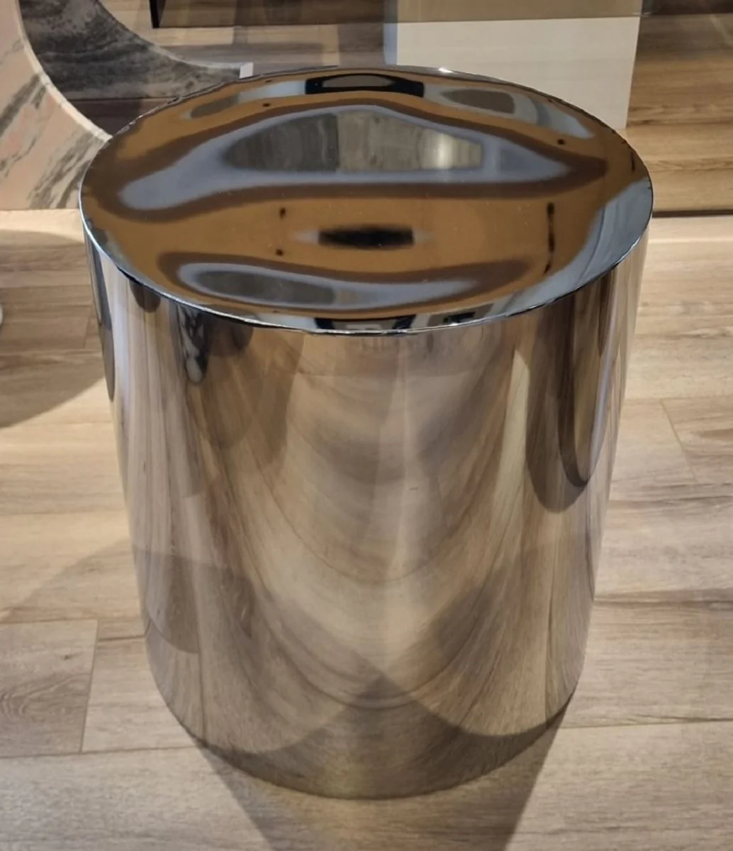 Luxus Metall Beistelltisch Set Silber - Luxus Wohnzimmer Möbel