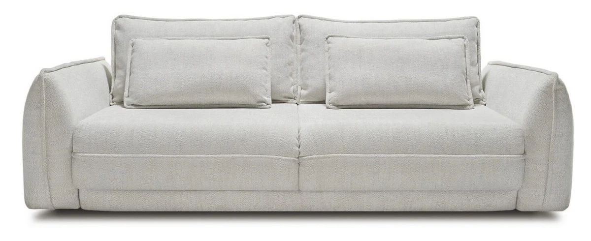 Luxus Sofa Grau 253 x 120 x H. 74 cm - Wohnzimmer Sofa mit Schlaffunktion - Wohnzimmer Möbel - Luxus Möbel - Luxus Interior