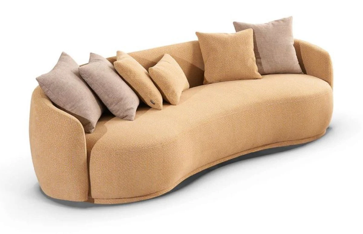 Luxus 4er Sofa Orange 270 x 97 x H. 76 cm - Wohnzimmer Sofa - Hotel Sofa - Wohnzimmer Möbel - Hotel Möbel - Luxus Möbel - Luxus Einrichtung - Wohnzimmer Einrichtung