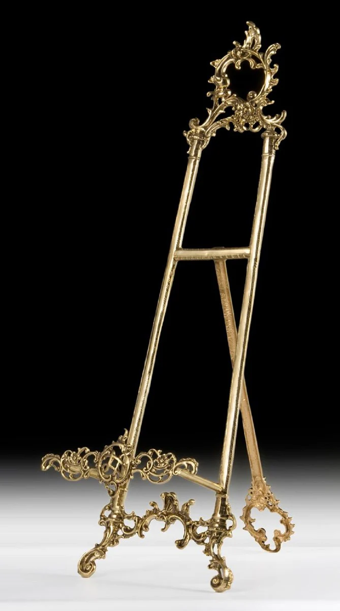 Luxus Barock Spiegelhalter Gold 36 x H. 110 cm - Prunkvoller Barockstil Bronze Spiegelständer - Barock Deko Accessoires - Barock Interior - Barock Möbel