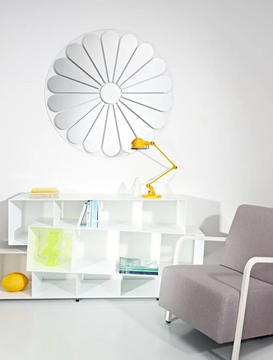 Luxus Wandspiegel mit Blumenmotiv Ø 105 cm - Designer Spiegel