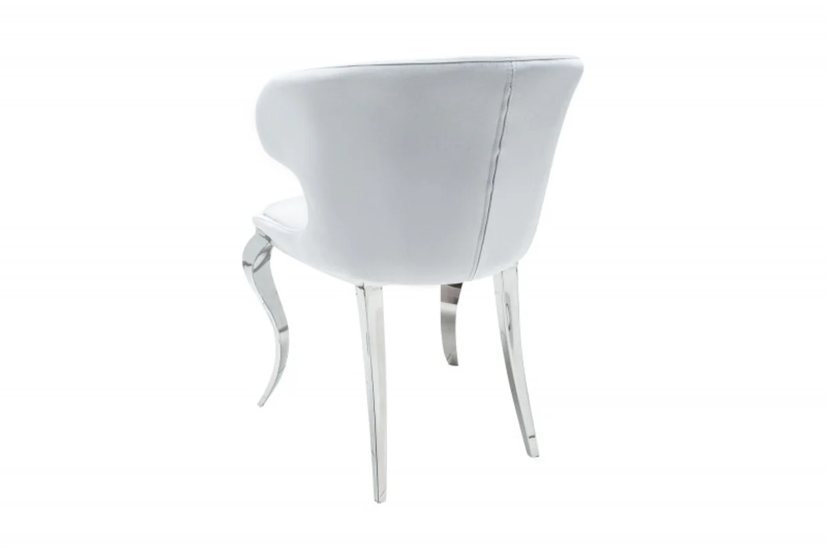 Designer Esszimmerstuhl Samt / Grau 61 x 60 x H.79 cm - Esszimmermöbel