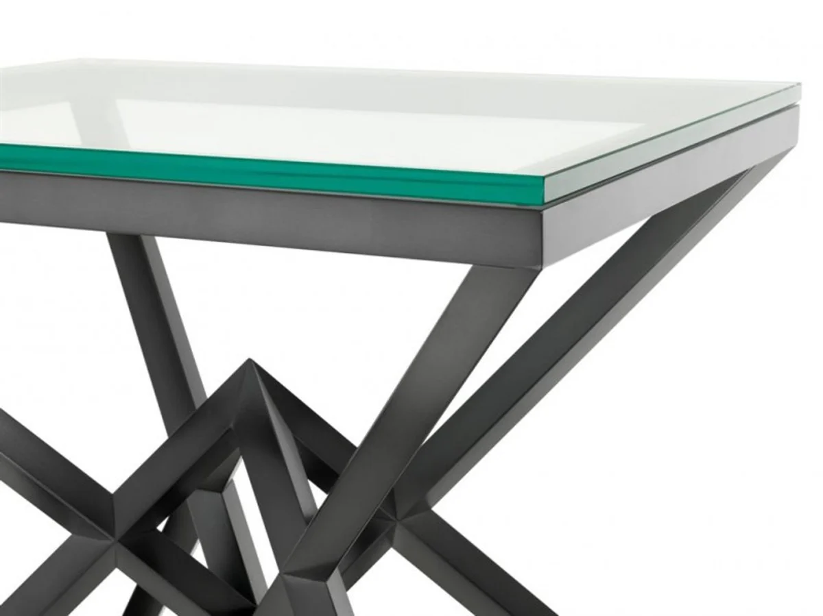 Luxus Beistelltisch Edelstahl Bronze Finish 65 x 50 x H 60 cm - Tisch Möbel