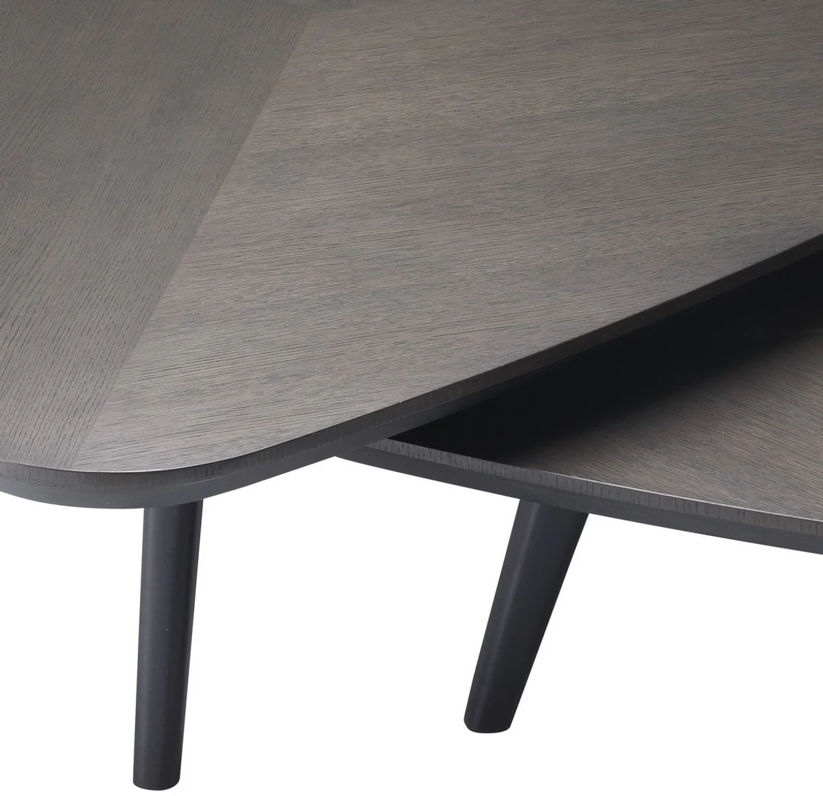 Luxus Couchtisch Set Mokkafarben - 2 Massivholz Wohnzimmertische - Wohnzimmer Möbel - Luxus Qualität