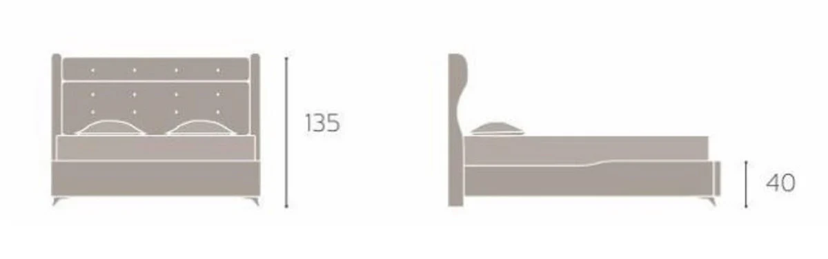 Luxus Doppelbett Bordeauxrot / Weiß - Modernes Massivholz Bett - Moderne Schlafzimmer & Hotel Möbel - Luxus Kollektion