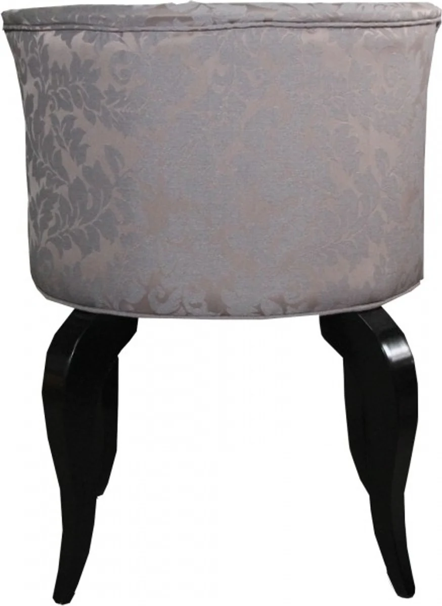 Barock Salon Stuhl Braun Muster / Schwarz - Designer Sessel - Luxus Qualität