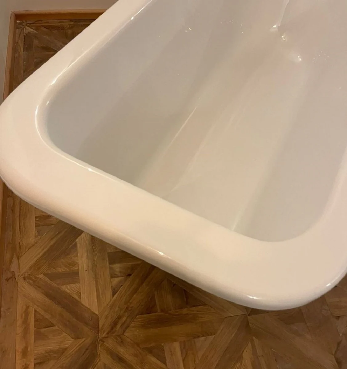 Jugendstil Badewanne Weiß / Weiß 170 cm - Freistehende Retro Stil Badewanne