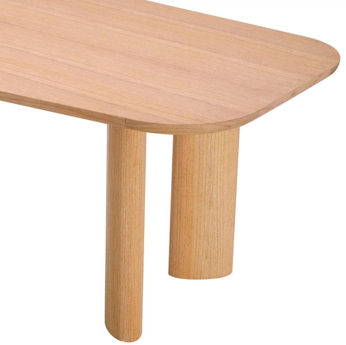 Luxus Esstisch Naturfarben 248 x 100 x H. 76,5 cm - Rechteckiger Massivholz Küchentisch - Esszimmer Möbel - Küchen Möbel - Luxus Möbel - Luxus Einrichtung - Luxus Qualität