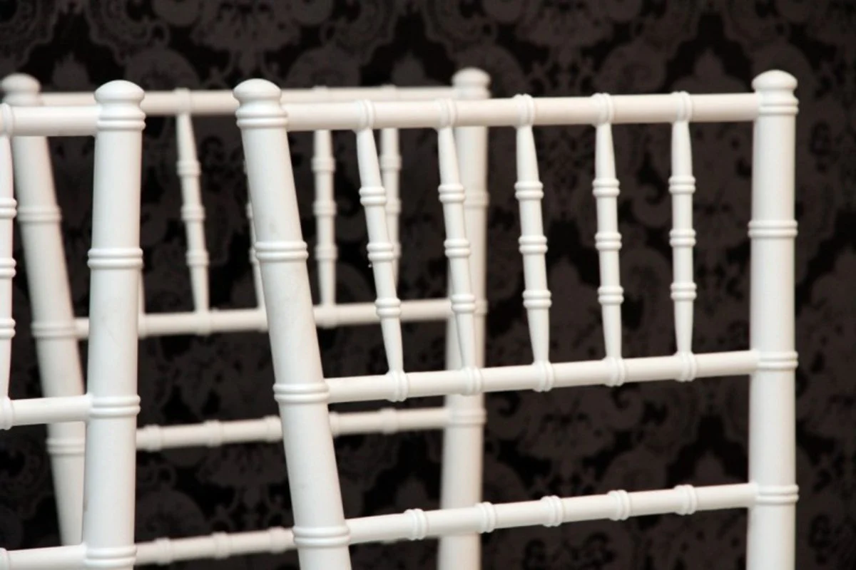 4er Set Designer Acryl Stuhl Weiß - Ghost Chair Möbel Designer Möbel - Polycarbonat Stühle