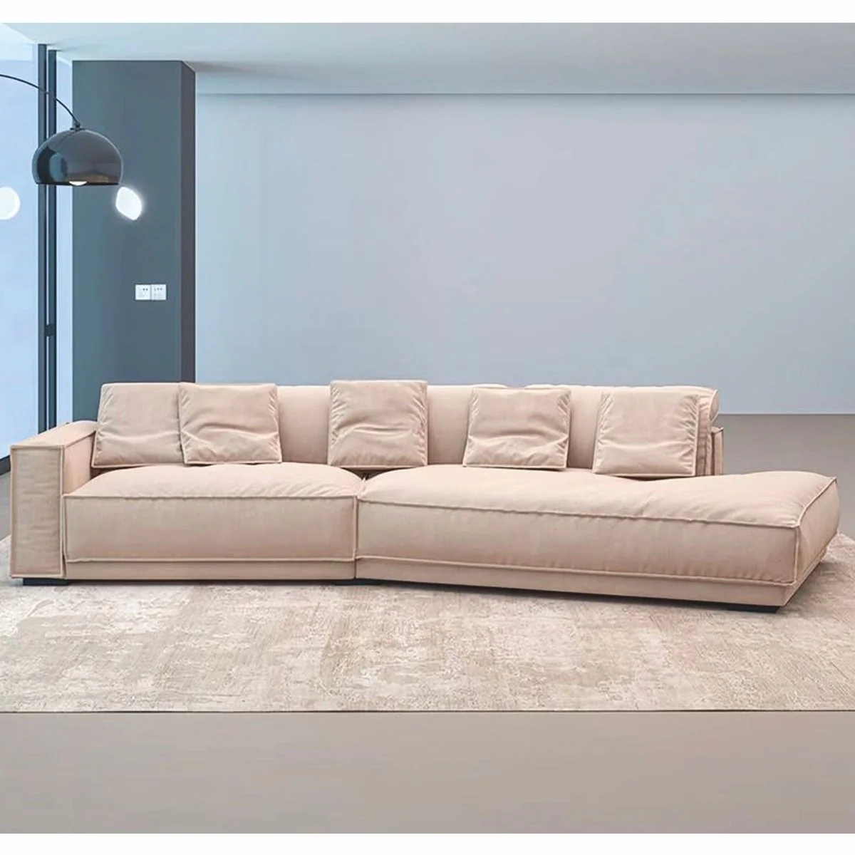 Luxus Wohnzimmer & Hotel Sofa Linke Seite Beige 320 cm - Luxus Möbel