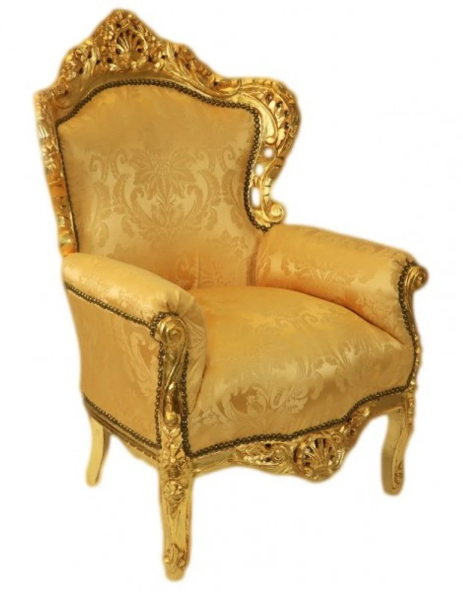 Barock Sessel King Gold Muster / Gold Bouquet - Möbel Antik Stil