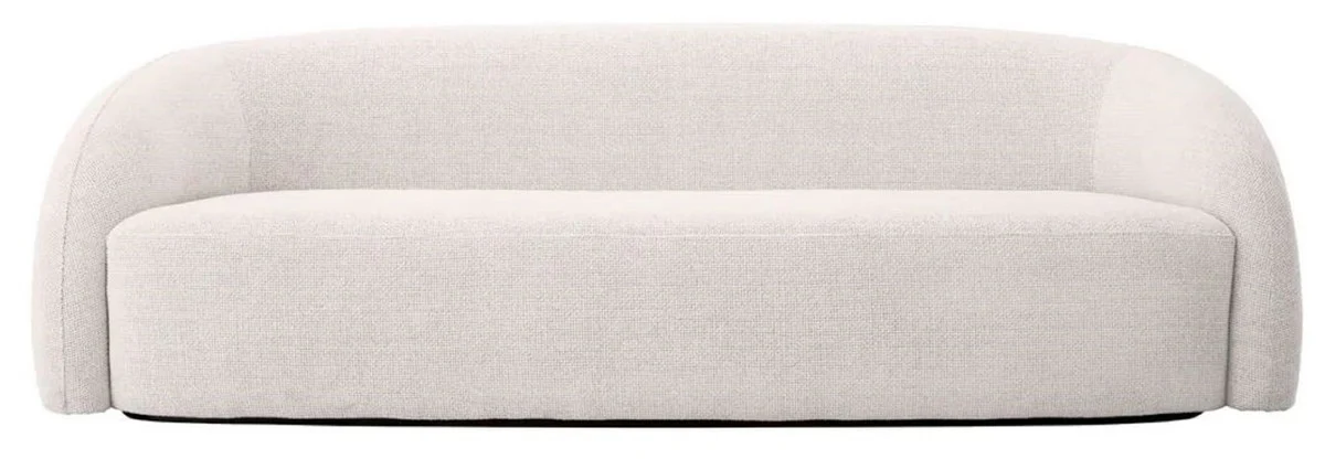 Luxus Sofa Weiß / Schwarz 220 x 92 x H. 65 cm - Wohnzimmer Sofa - Hotel Sofa - Wohnzimmer Möbel - Hotel Möbel - Luxus Möbel - Luxus Einrichtung