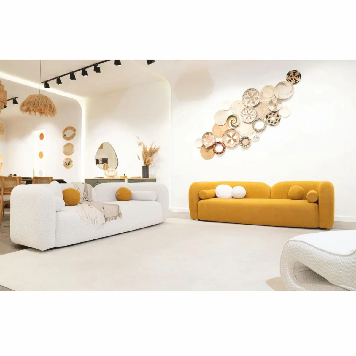 Luxus Wohzimmer & Hotel Sofa Ocker 240 cm - Luxus Möbel