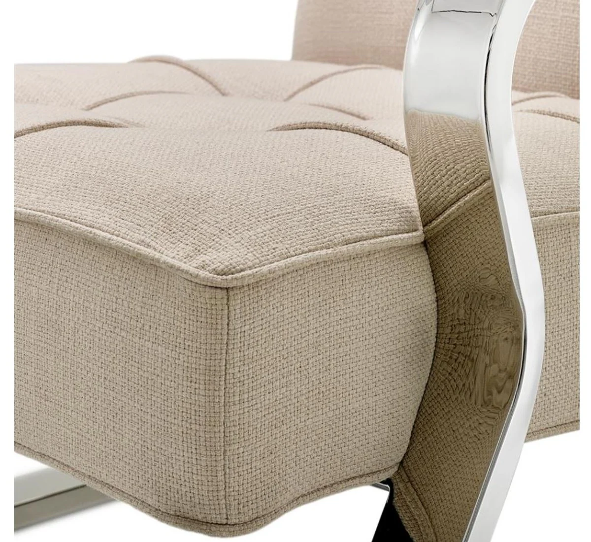 Luxus Sessel Naturfarbig 72 x 80 x H. 64 cm - Designer Möbel