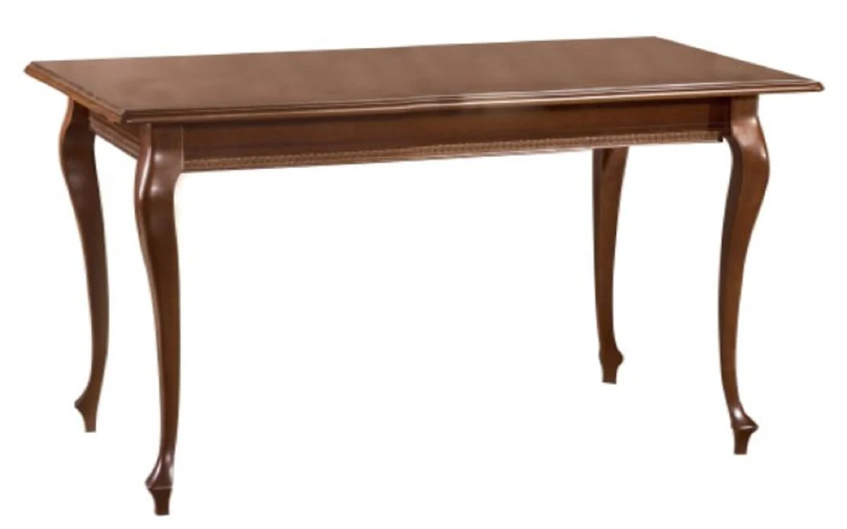 Luxus Jugendstil Esstisch Braun 130 x 80 x H. 75,6 cm - Massivholz Küchentisch - Barock & Jugendstil Möbel Esszimmer Möbel