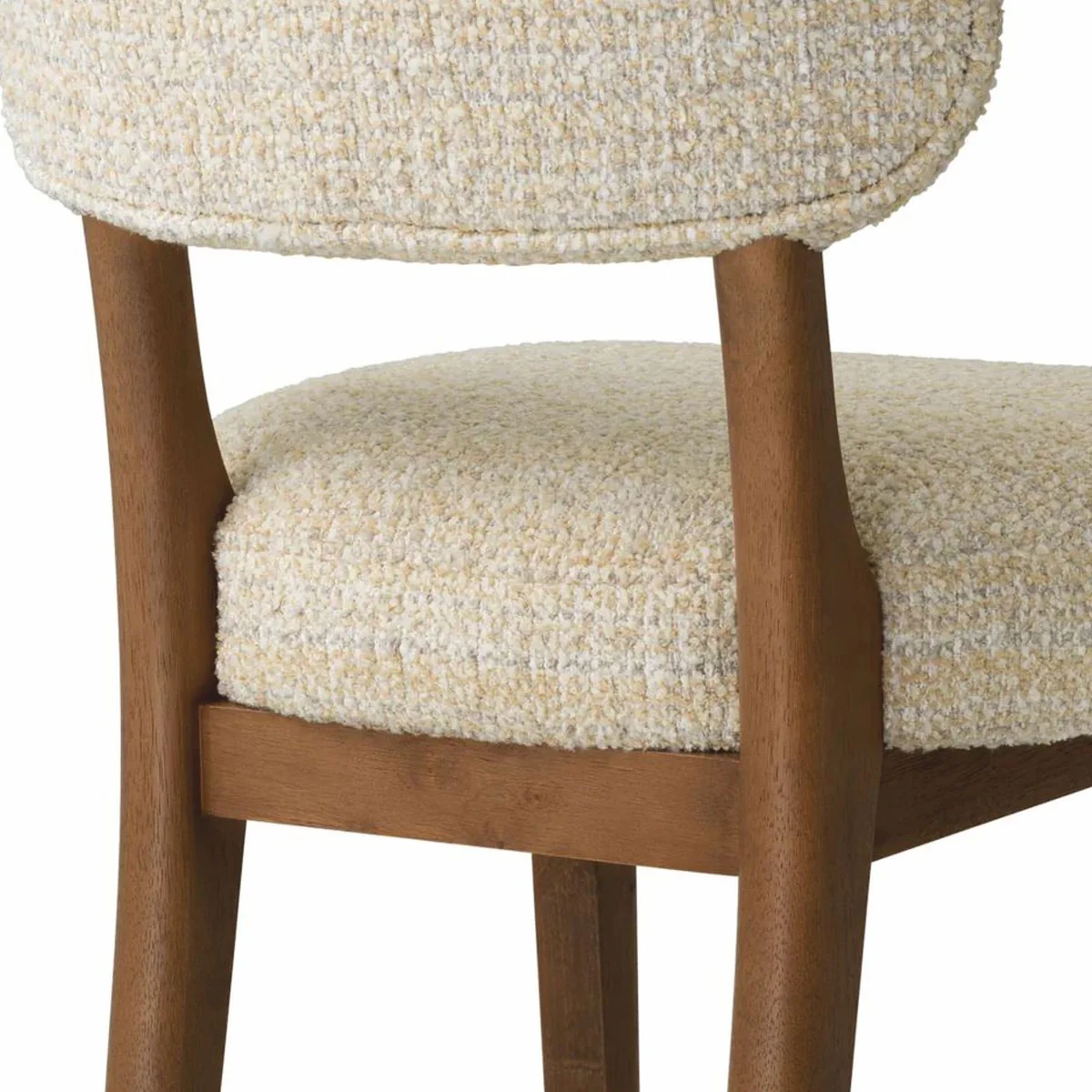 Luxus Esszimmer Stuhl Beige / Dunkelbraun H. 77,5 cm - Esszimmer Möbel