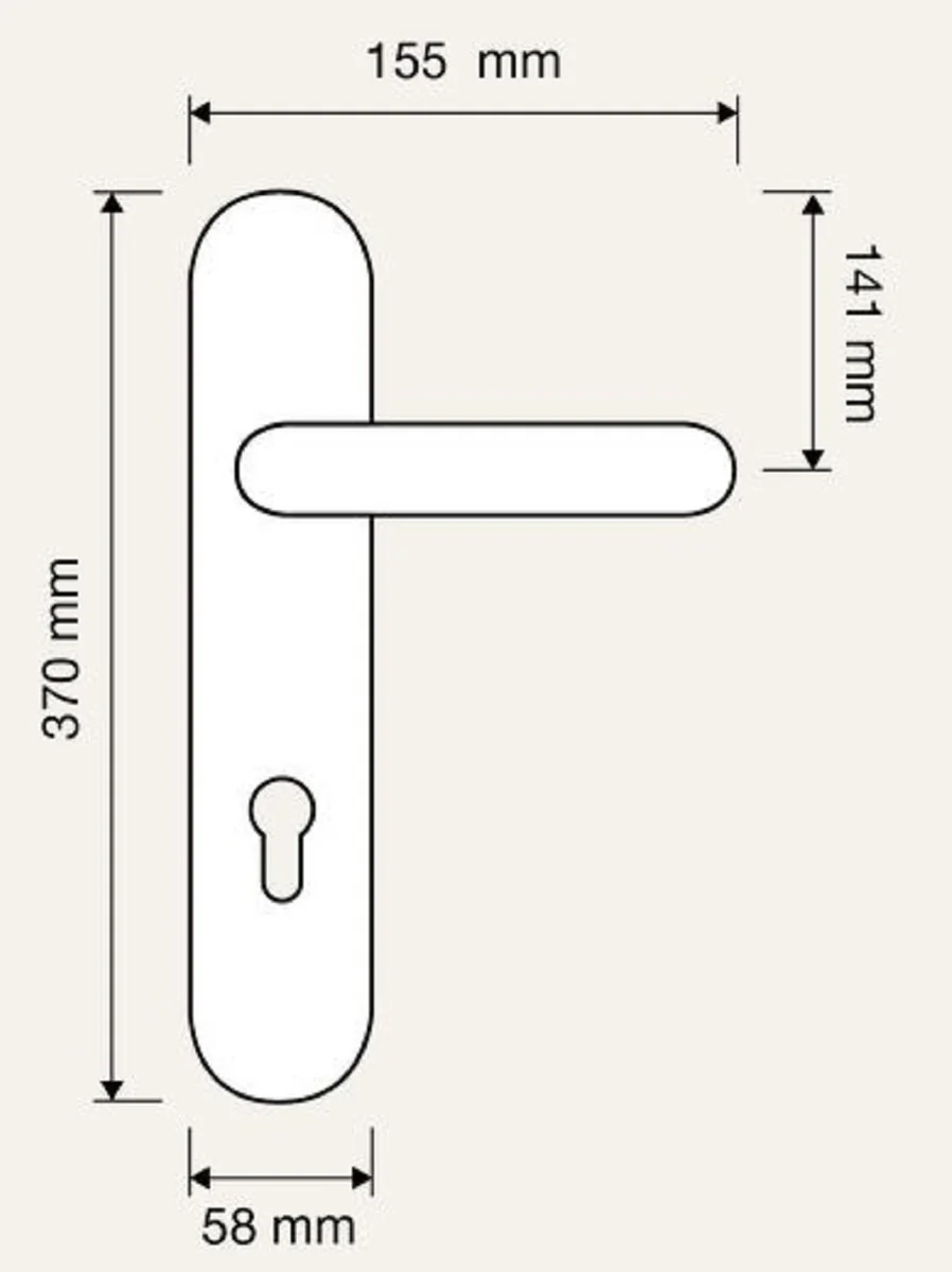 Barock Türgriff Set Französisches Gold 15,5 x H. 37 cm - Messing Türklinken
