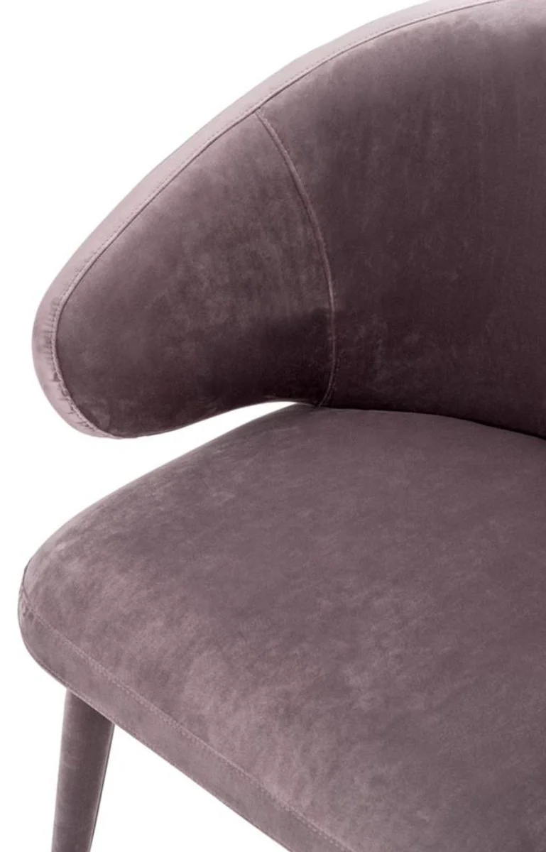 Designer Esszimmerstuhl Taupe 62 x 55 x H. 79 cm - Luxus Möbel