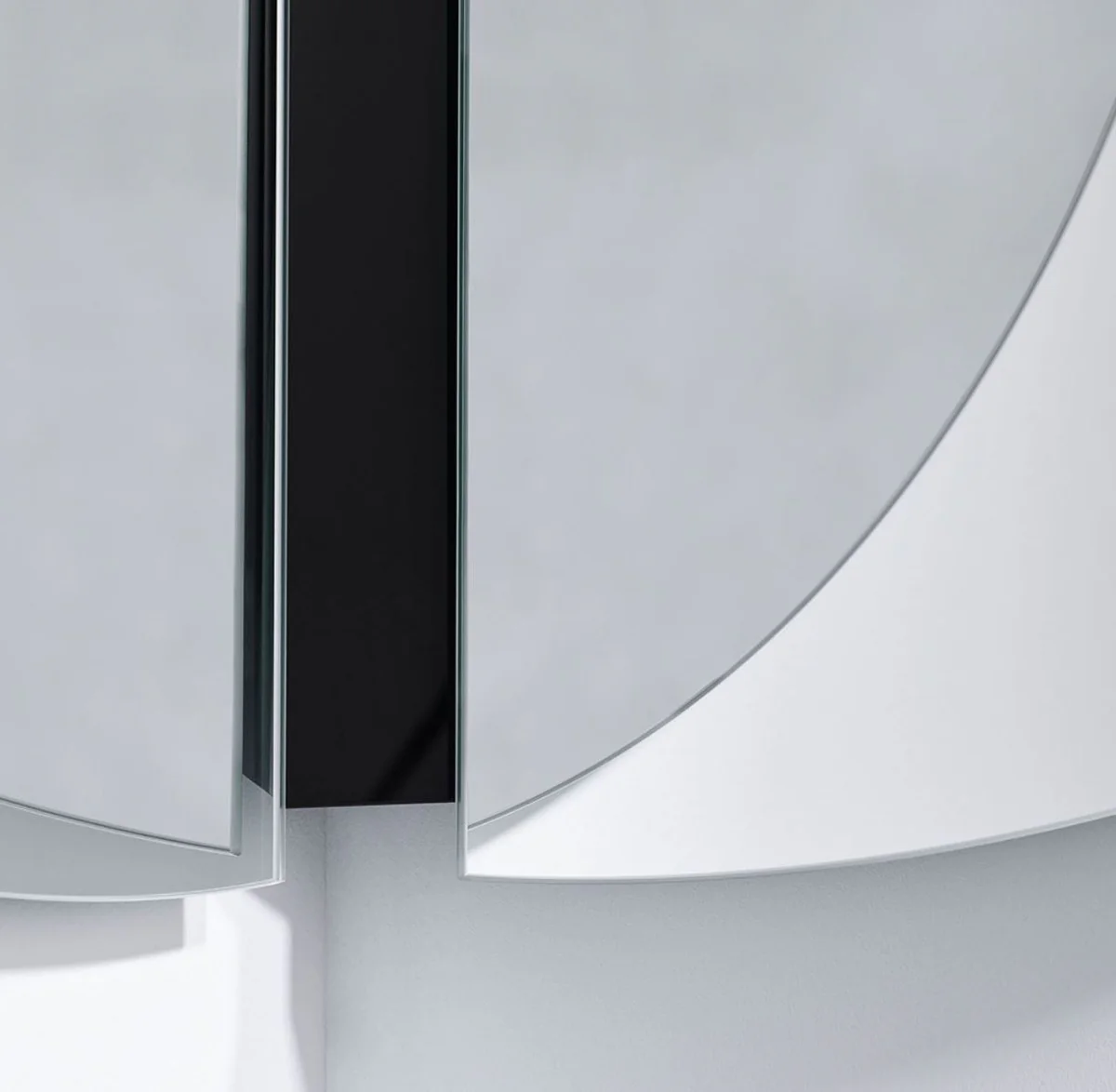 Luxus Eckspiegel Schwarz 150 x 3,5 x H. 150 cm - Eck Wandspiegel - Hotel Spiegel - Boutique Spiegel - Luxus Qualität