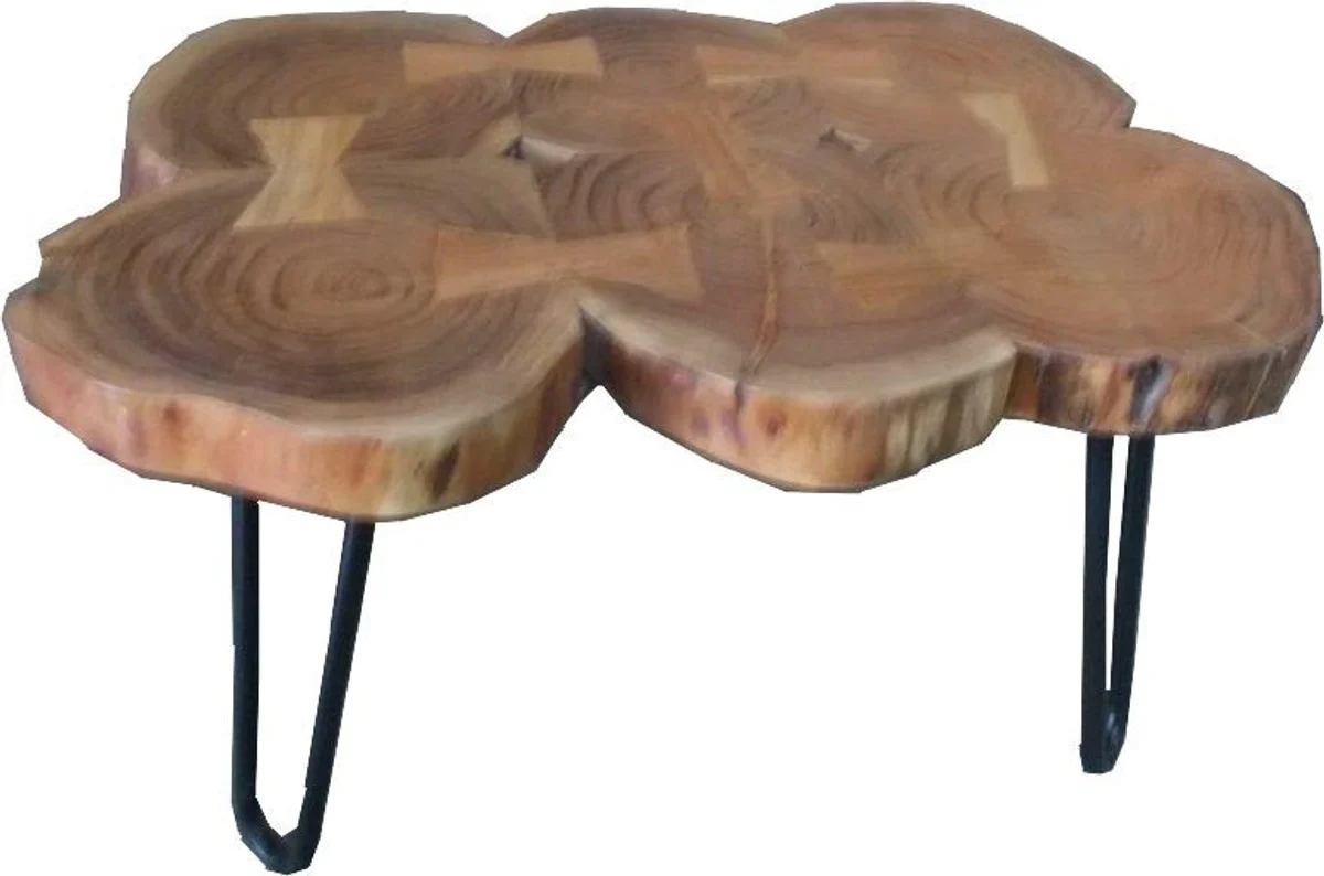 Beistelltisch Akazien Holz / Eisen 80 - 115 cm - Industrial Möbel Hocker Tisch