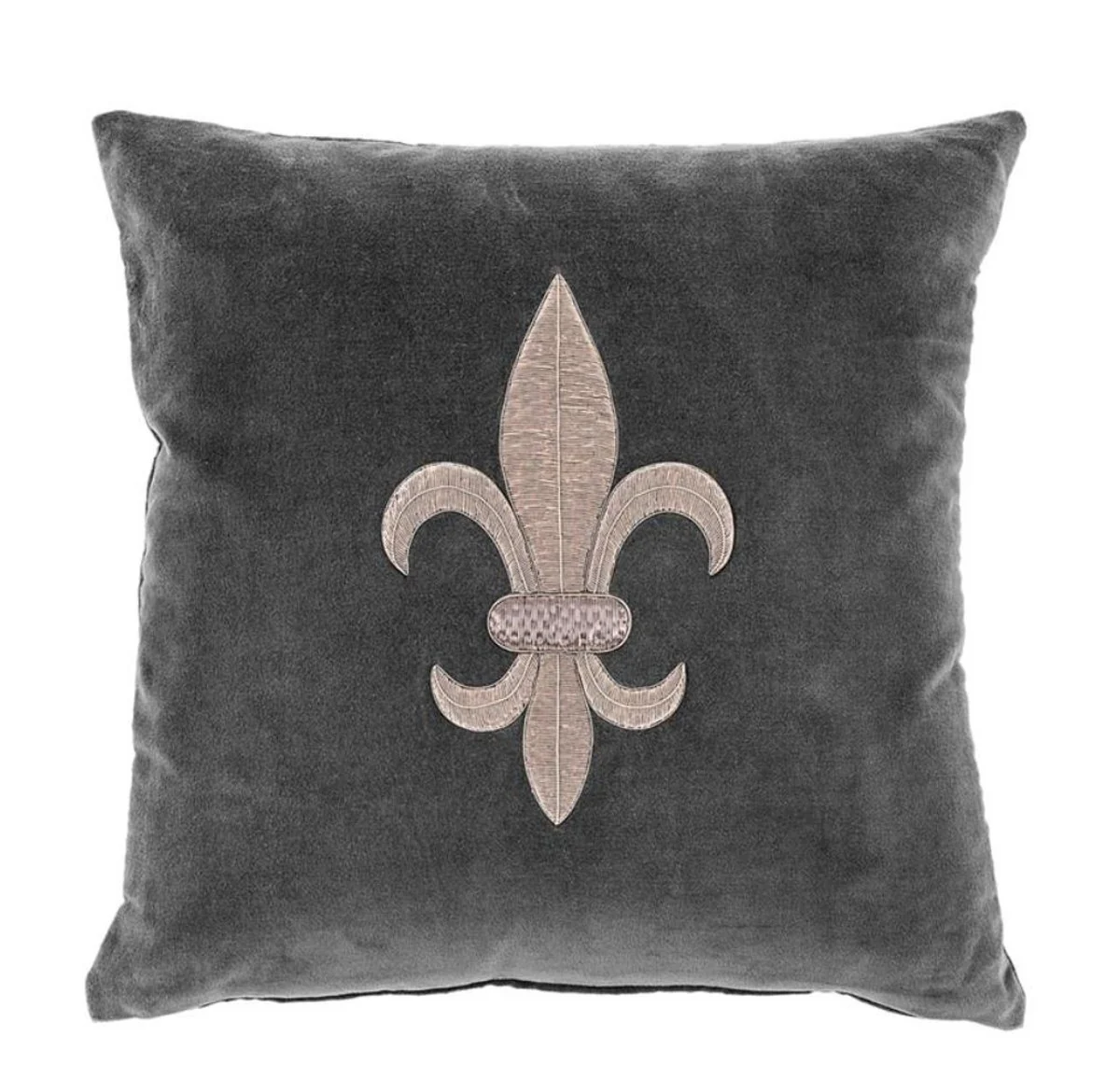 Wohnzimmer Zierkissen Grau / Silber 50 x 50 cm - Luxus Kissen