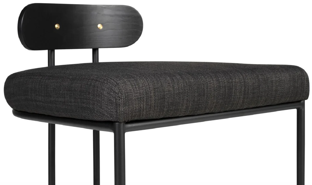 Designer Esszimmerstuhl Schwarz 46 x 46 x H. 64,5 cm - Moderner Küchenstuhl mit pulverbeschichtetem Stahl - Luxus Esszimmermöbel