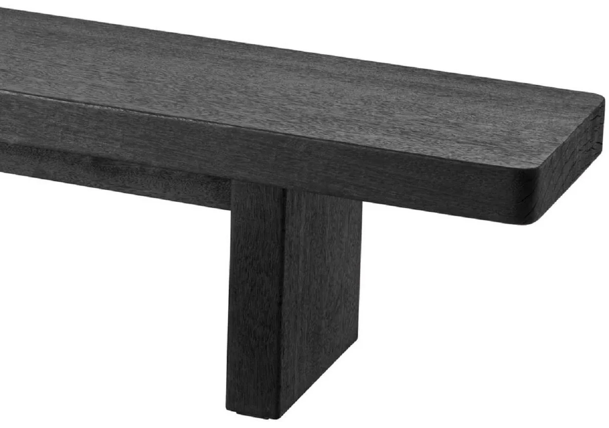 Luxus Couchtisch Schwarz 240 x 35 x H. 41 cm - Riesiger Massivholz Wohnzimmertisch - Wohnzimmer Möbel - Hotel Möbel - Luxus Möbel - Luxus Einrichtung