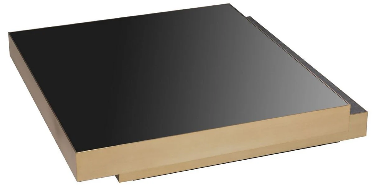 Luxus Couchtisch Messingfarben / Anthrazitgrau / Schwarz 124 x 135 x H. 32 cm - Moderner Wohnzimmertisch - Wohnzimmer Möbel - Luxus Qualität