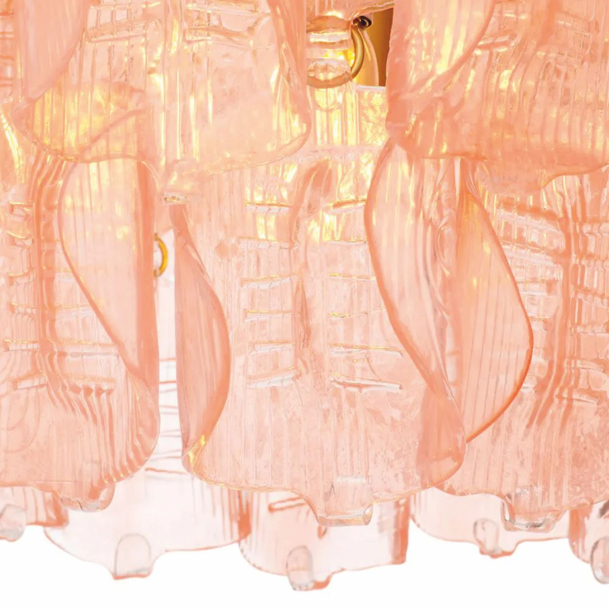 Luxus Hotel & Wohnzimmer Kronleuchter Rosa / Antik Messing Ø 85 x H. 61,5 cm