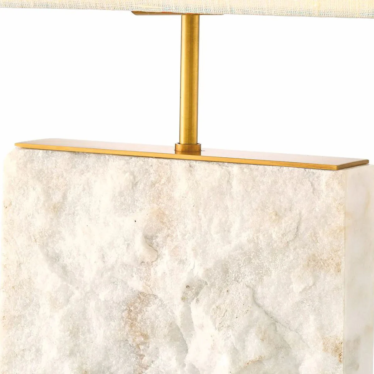 Luxus Marmor Tischleuchte Weiß / Antik Messing H. 55 cm - Marmor Schreibtischleuchten