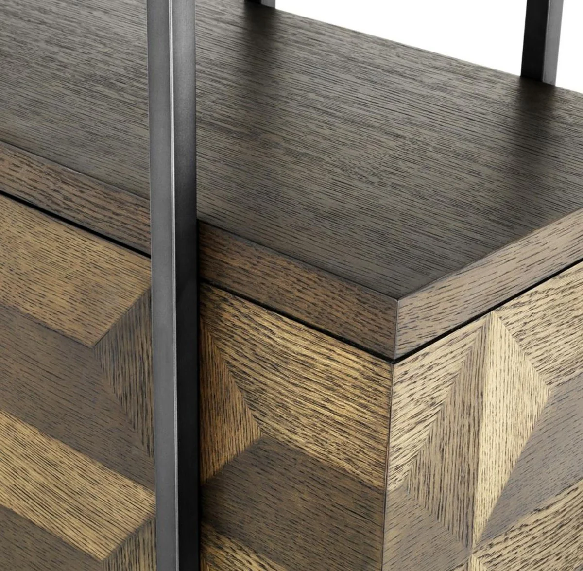 Luxus Regalschrank mit 2 Türen Braun / Bronze 140 x 40 x H. 200 cm - Wohnzimmerschrank