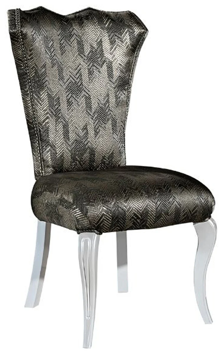 Luxus Barock Esszimmer Stuhl Set Grün / Gold / Weiß 49 x 56 x H. 102 cm - Edles Küchen Stühle 6er Set - Barock Esszimmer Möbel