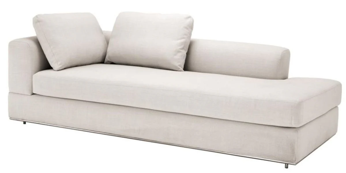 Designer Sofa Naturfarbig Linksseitig 231 x 101 x H. 85 cm - Luxus Wohnzimmer Möbel