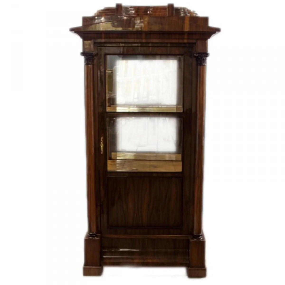 Biedermeier Vitrine in Mahagoni - Vitrinenschrank - Wohnzimmerschrank - Art Deco Barock