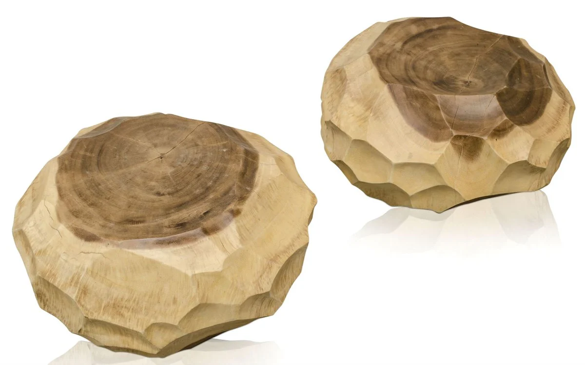 Luxus Wohnzimmer Beistelltisch Naturfarben - Designer Wohnzimmermöbel