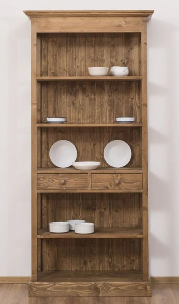 Landhausstil Schrank Braun 91 x 39 x H. 197 cm - Landhausstil Massivholz Esszimmer Schrank - Landhausstil Massivholz Möbel