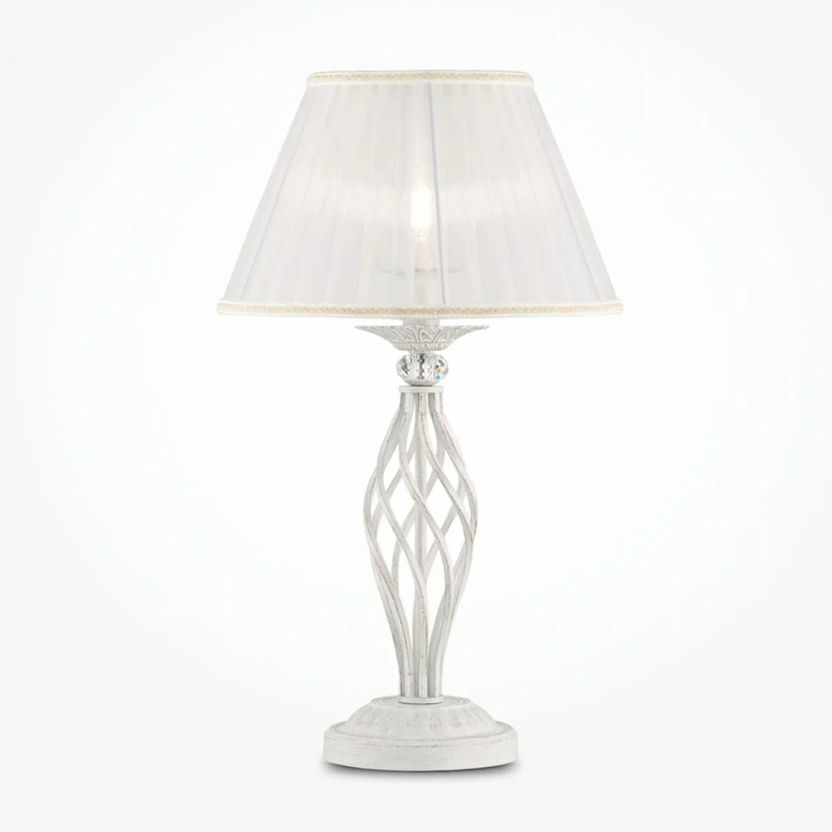 Jugendstil Tischleuchte Antik Weiß / Weiß H. 56 cm - Barock & Jugendstil Leuchten