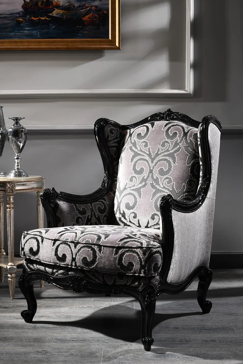 Luxus Barock Wohnzimmer Set - 2 Sofas & 2 Sessel & 1 Couchtisch - Wohnzimmermöbel im Barockstil - Edel & Prunkvoll - Luxus Qualität - Made in Italy