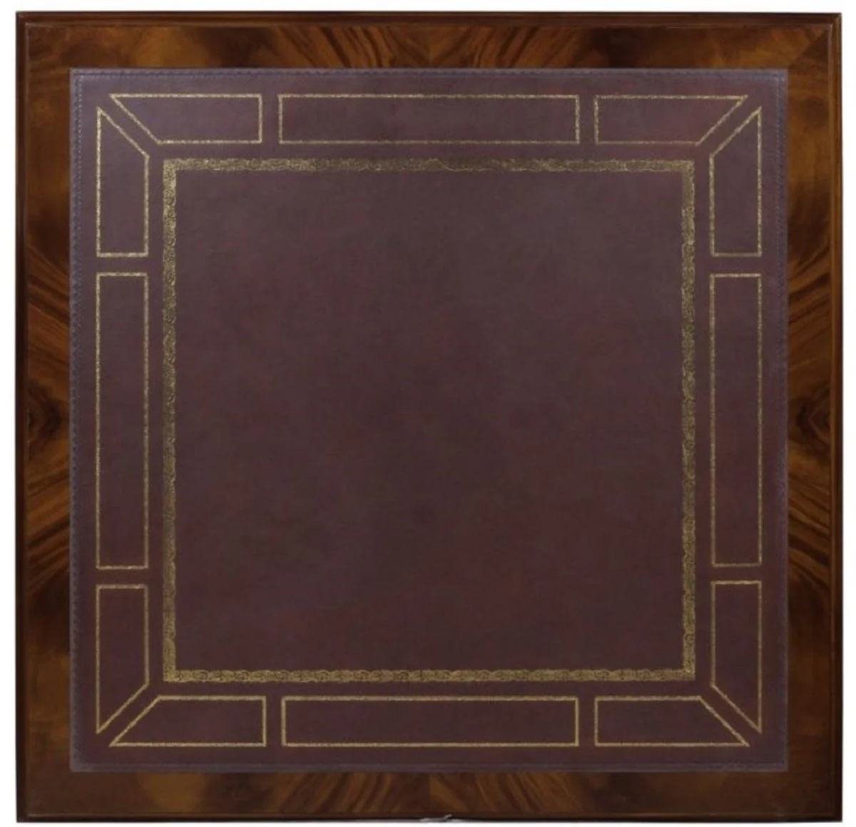 Luxus Barock Wohnzimmertisch Dunkelbraun / Braun 100 x 100 x H. 49 cm - Couchtisch mit 20 Schubladen