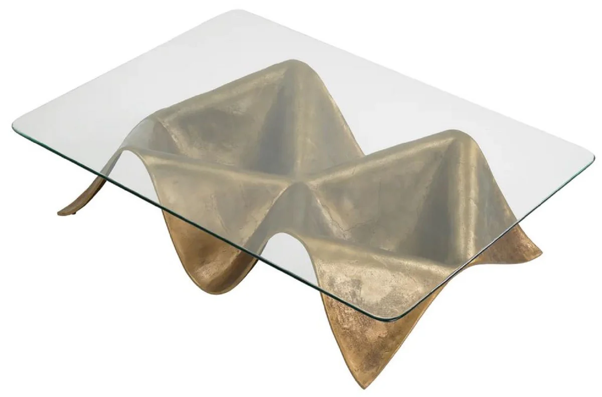 Luxus Aluminium Couchtisch Vintage Messing 140 cm