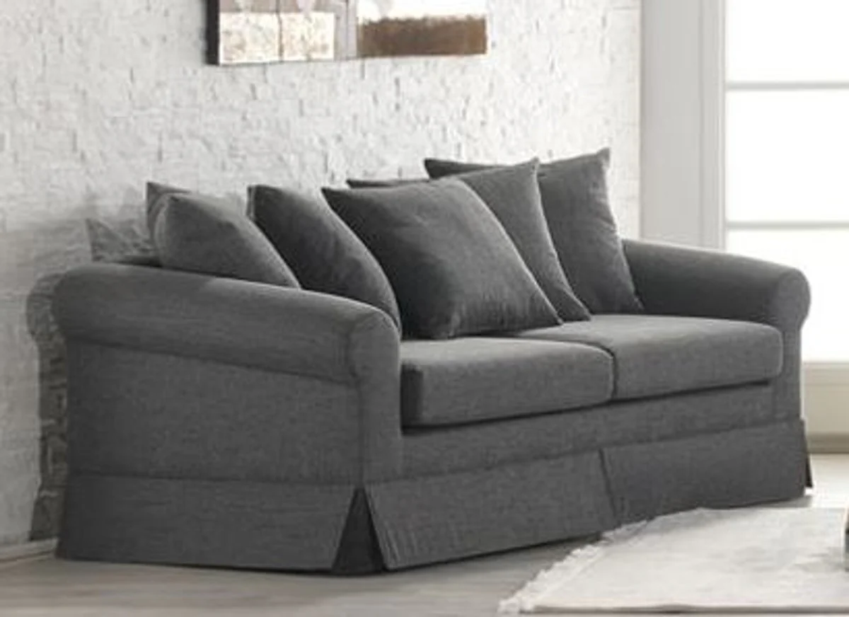 Lounge Wohnzimmer 3er Sofa Marbella Mittelgrau - Hotel Möbel