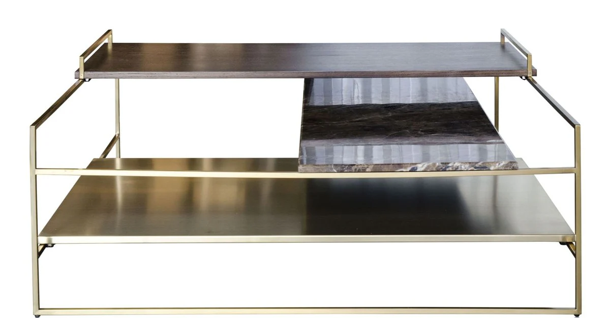 Luxus Couchtisch Gold 100 x 100 x H. 39,5 cm - Designer Wohnzimmertisch