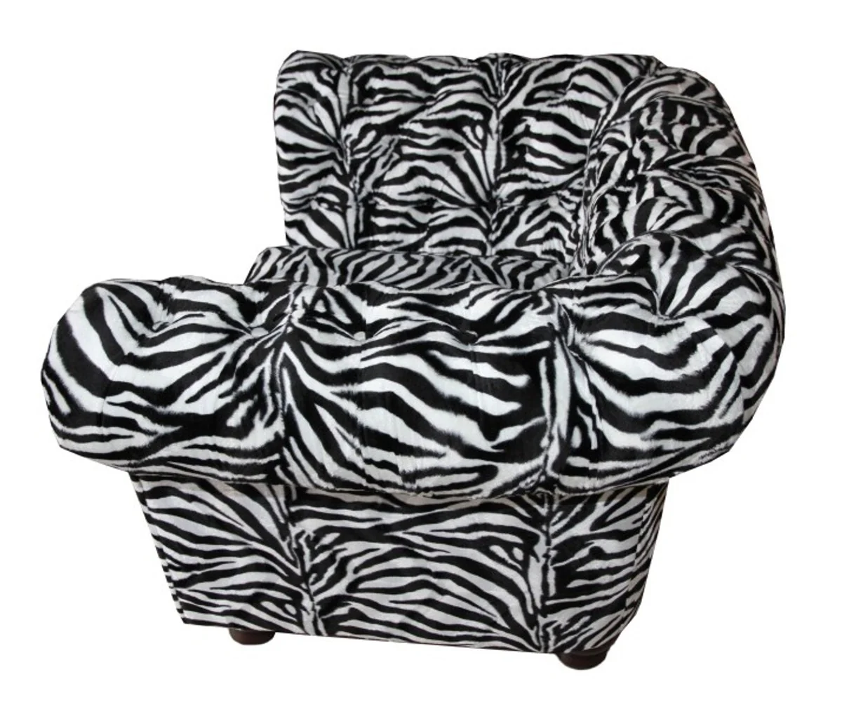 Limited Edition Designer Chesterfield Sessel Zebra Club Möbel