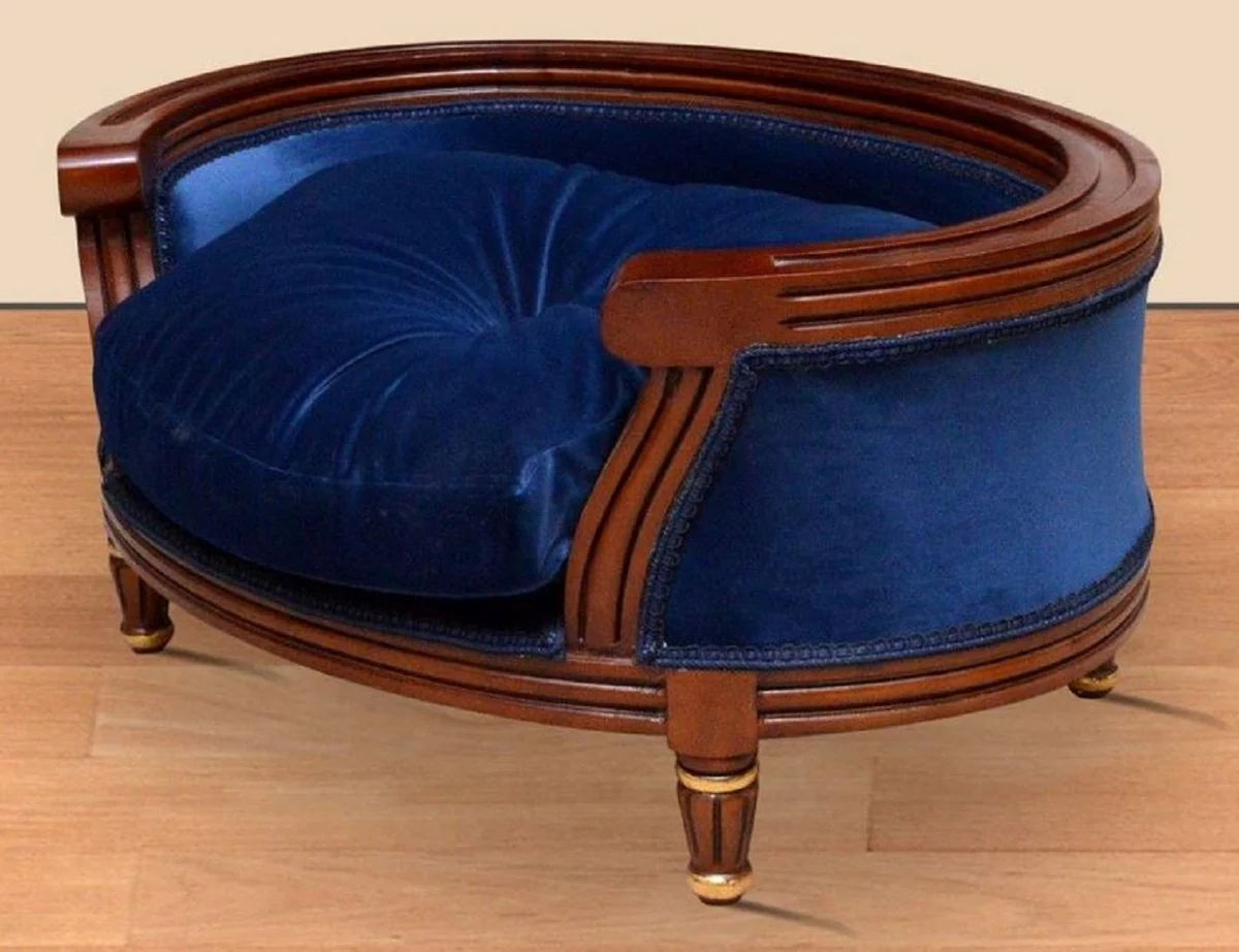 Barock Hundebett Royal Blau / Braun / Gold - Barock Hundemöbel - Barock Tiermöbel - Möbel im Barockstil