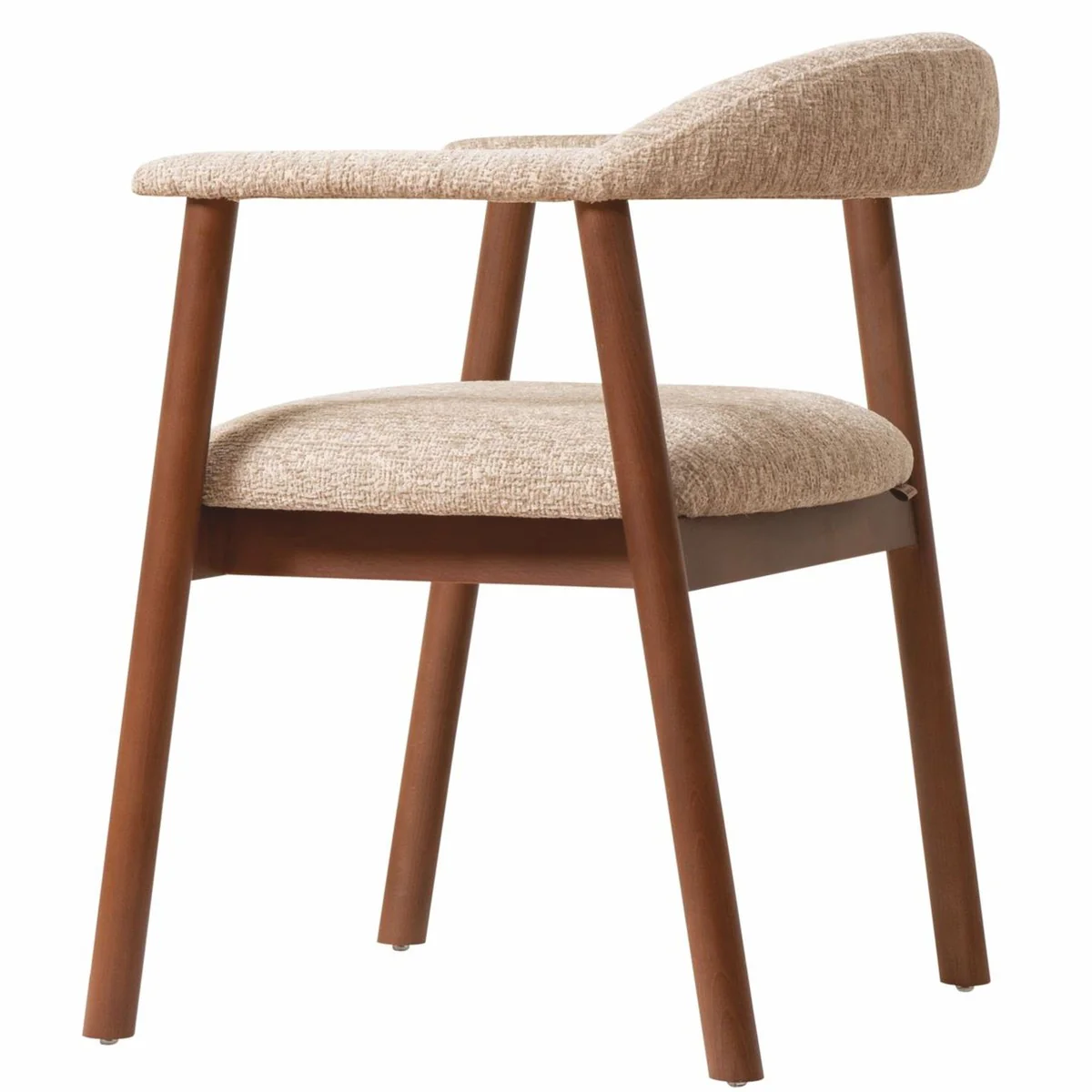 Luxus Esszimmer Stuhl mit Armlehnen Beige / Braun H. 75 cm - Esszimmer Möbel